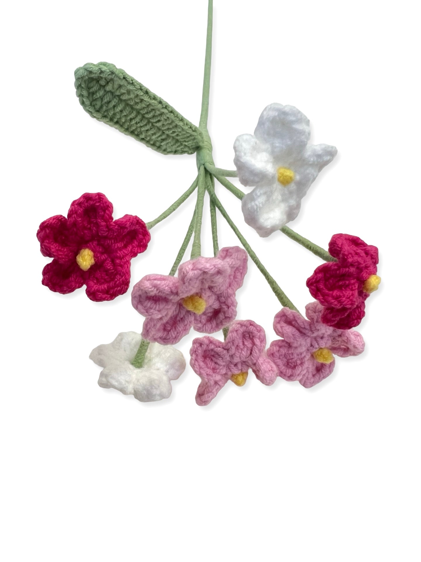 Crocheted Forget Me Not - Pinks