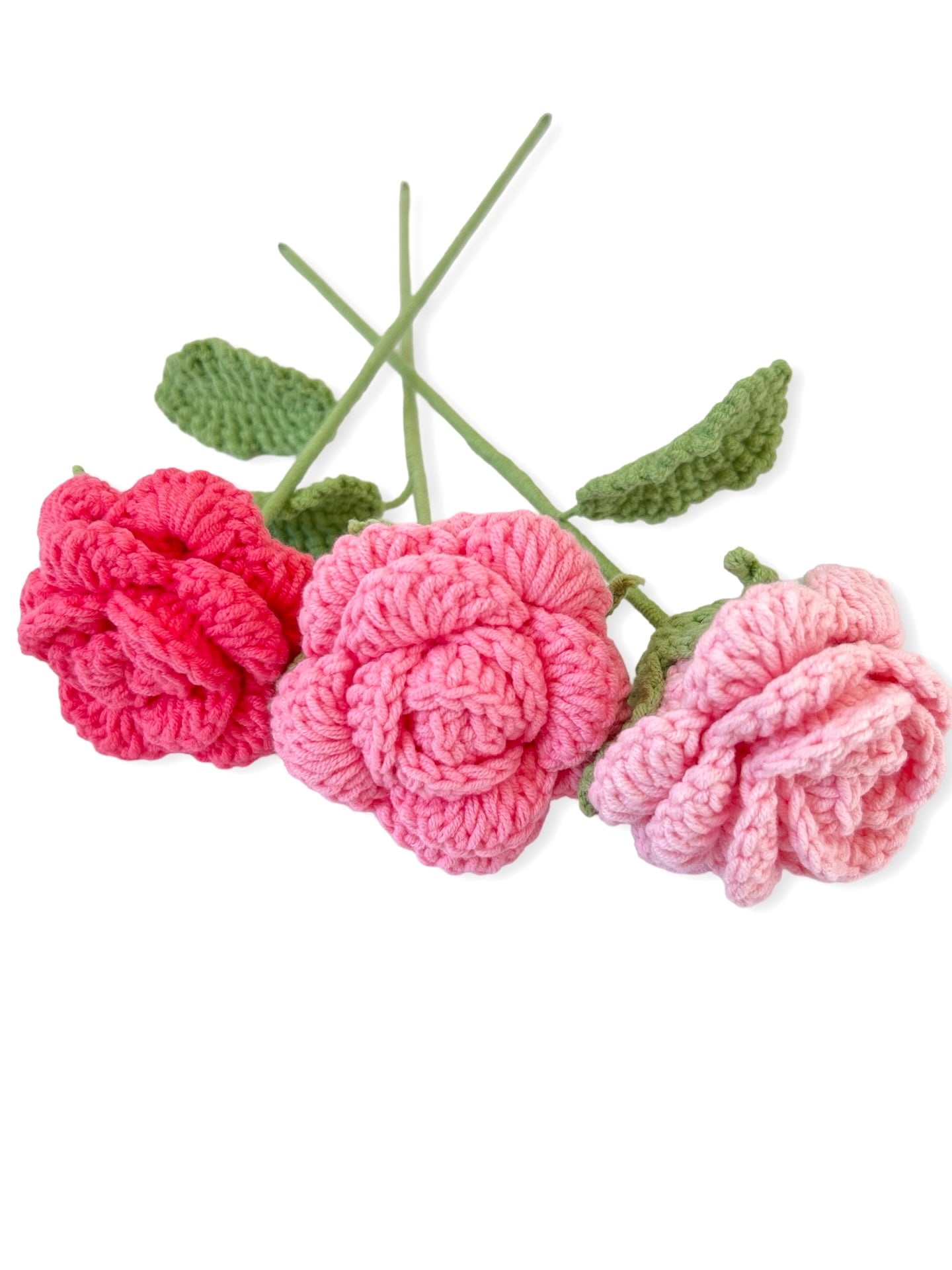 Crochet Open Rose - Pink