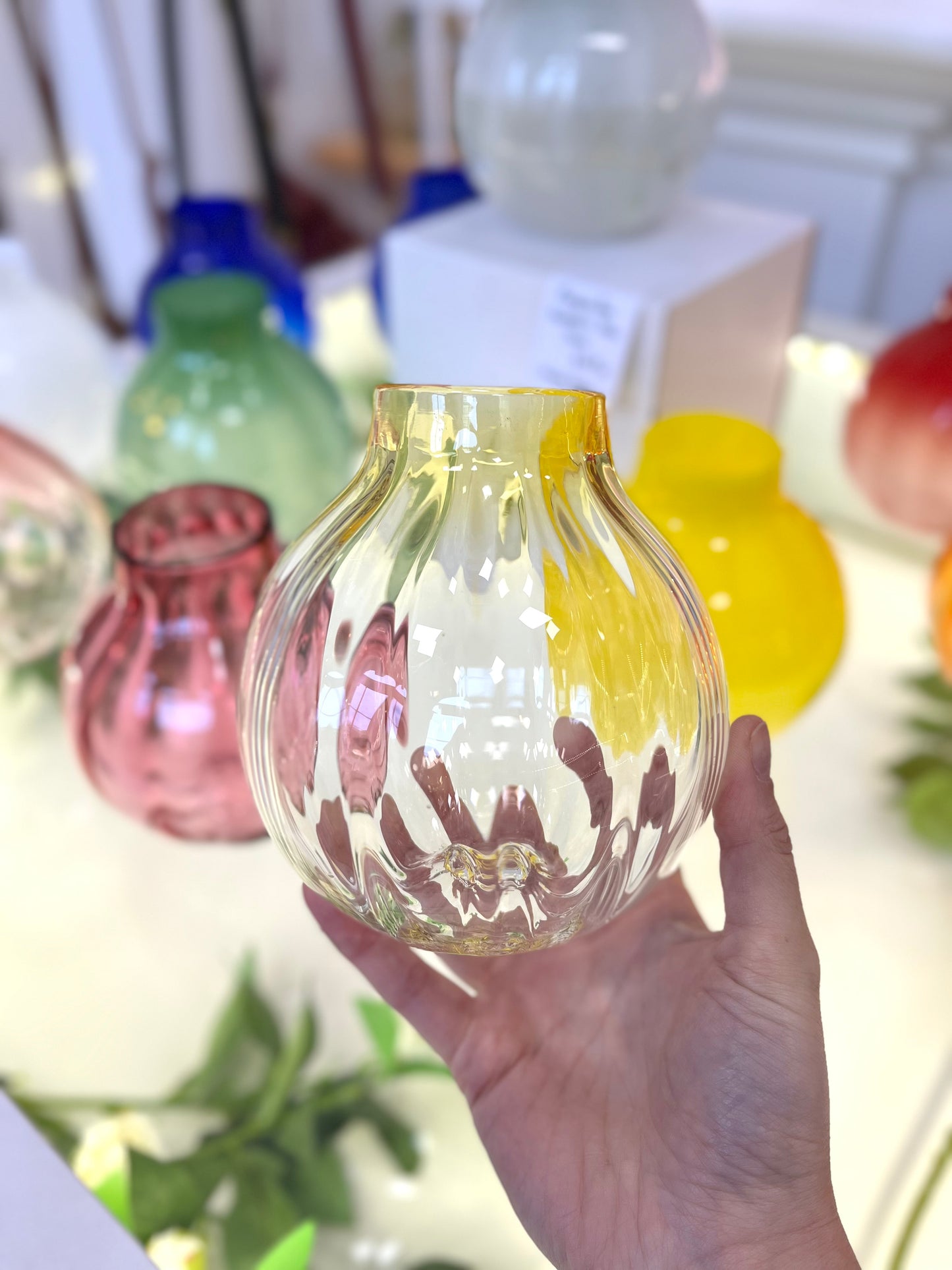 Handblown Glass "Dodici" Vase - Corn Yellow