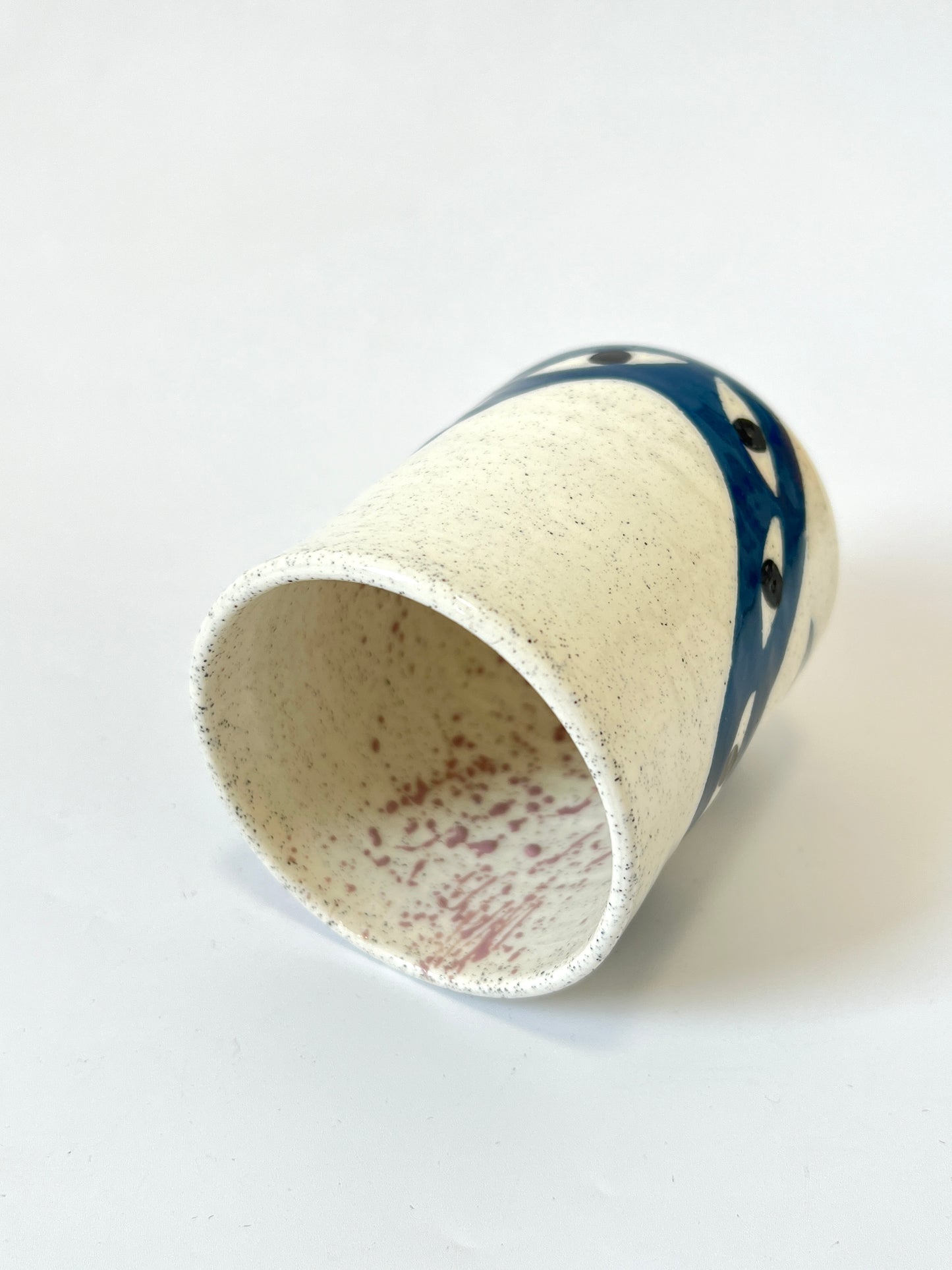 Ceramic Cup by Studio Soph - "Snake Love Eyes" in Blue