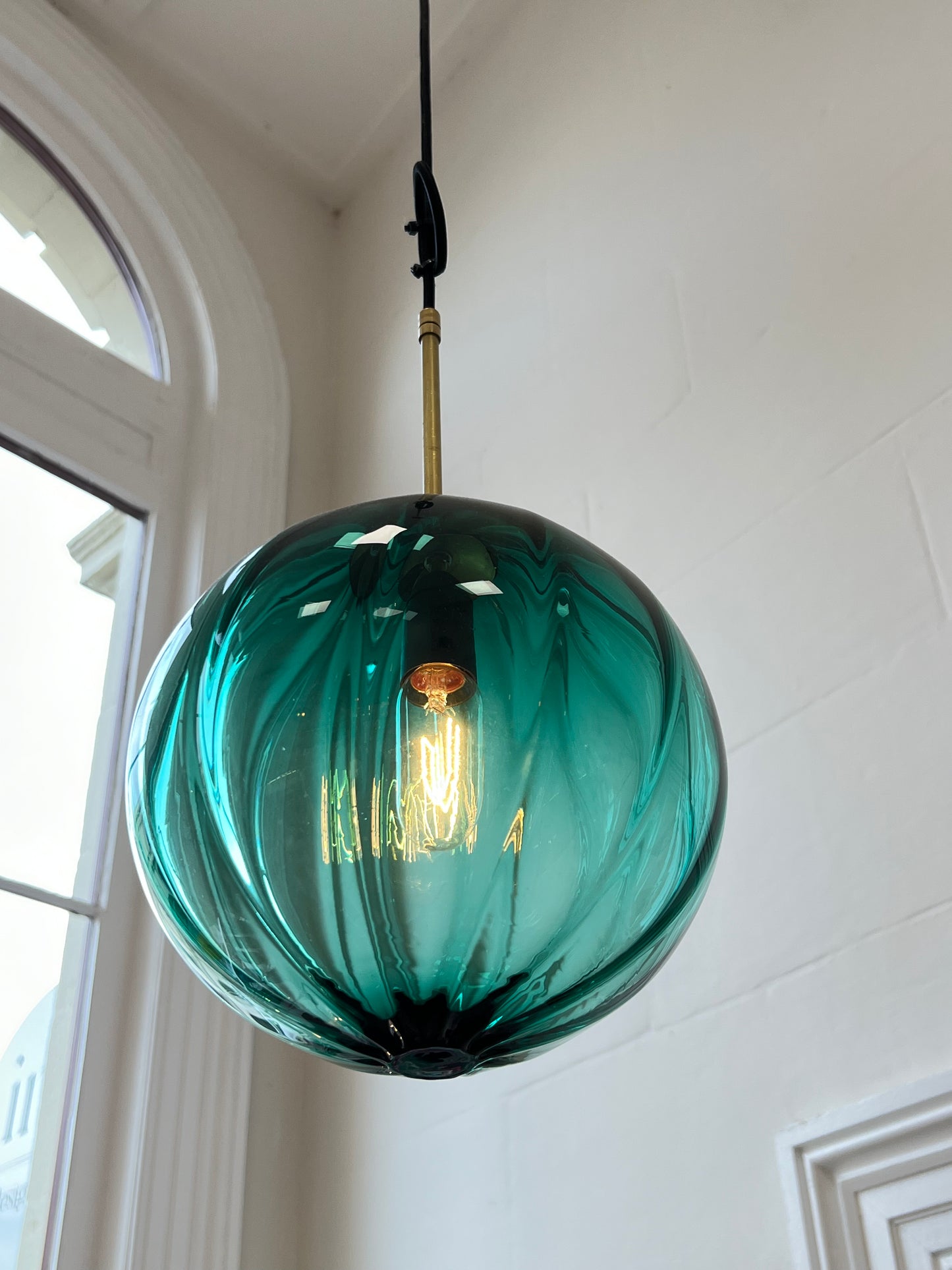 Handblown Glass 'Dodici' pendant light - Jade - made to order