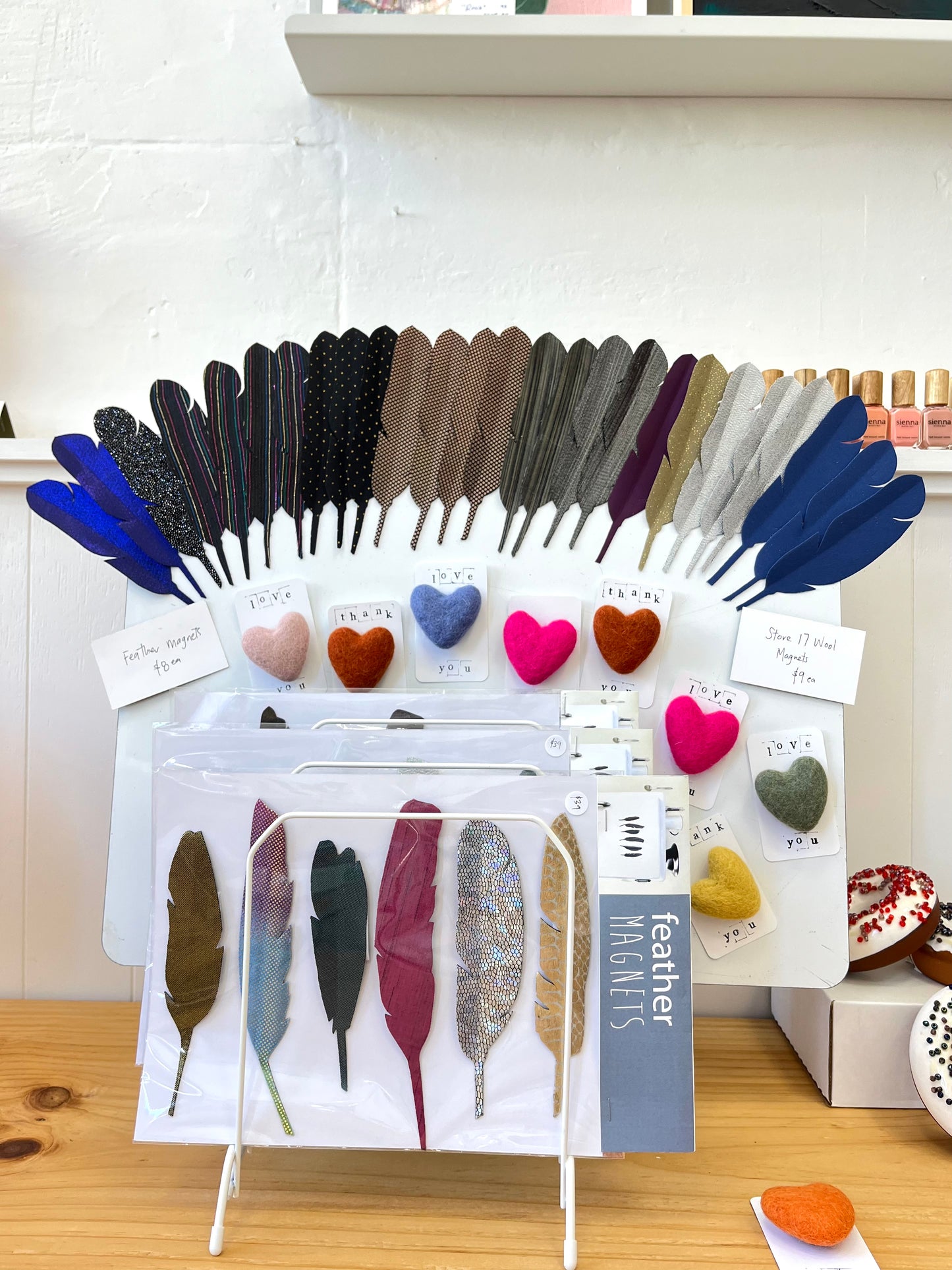Felted Wool Heart & Star Magnets - Assorted