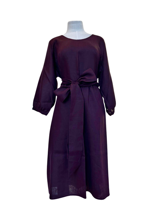 Long Sleeve Mollie Dress - Aubergine