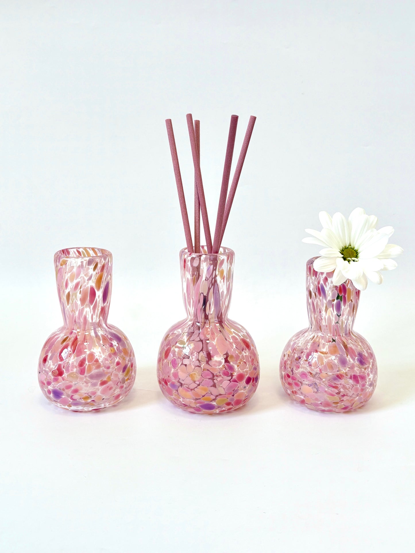 Handblown Glass Diffuser Vase - Coral