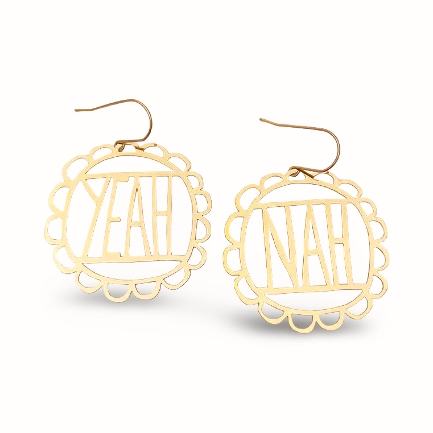 Yeah / Nah Earrings in Gold