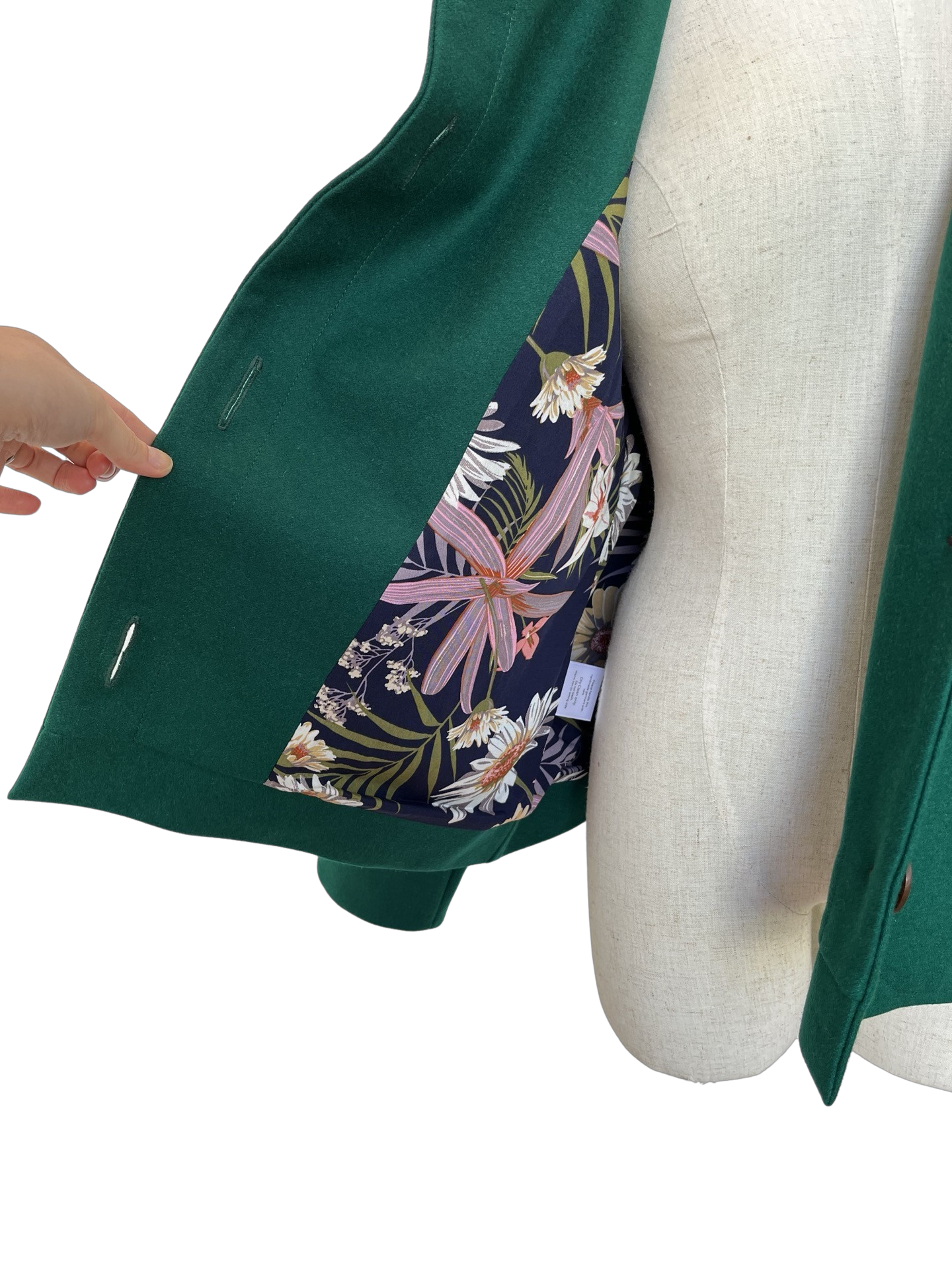 "Ava" Wool Blend Jacket - Forest Green