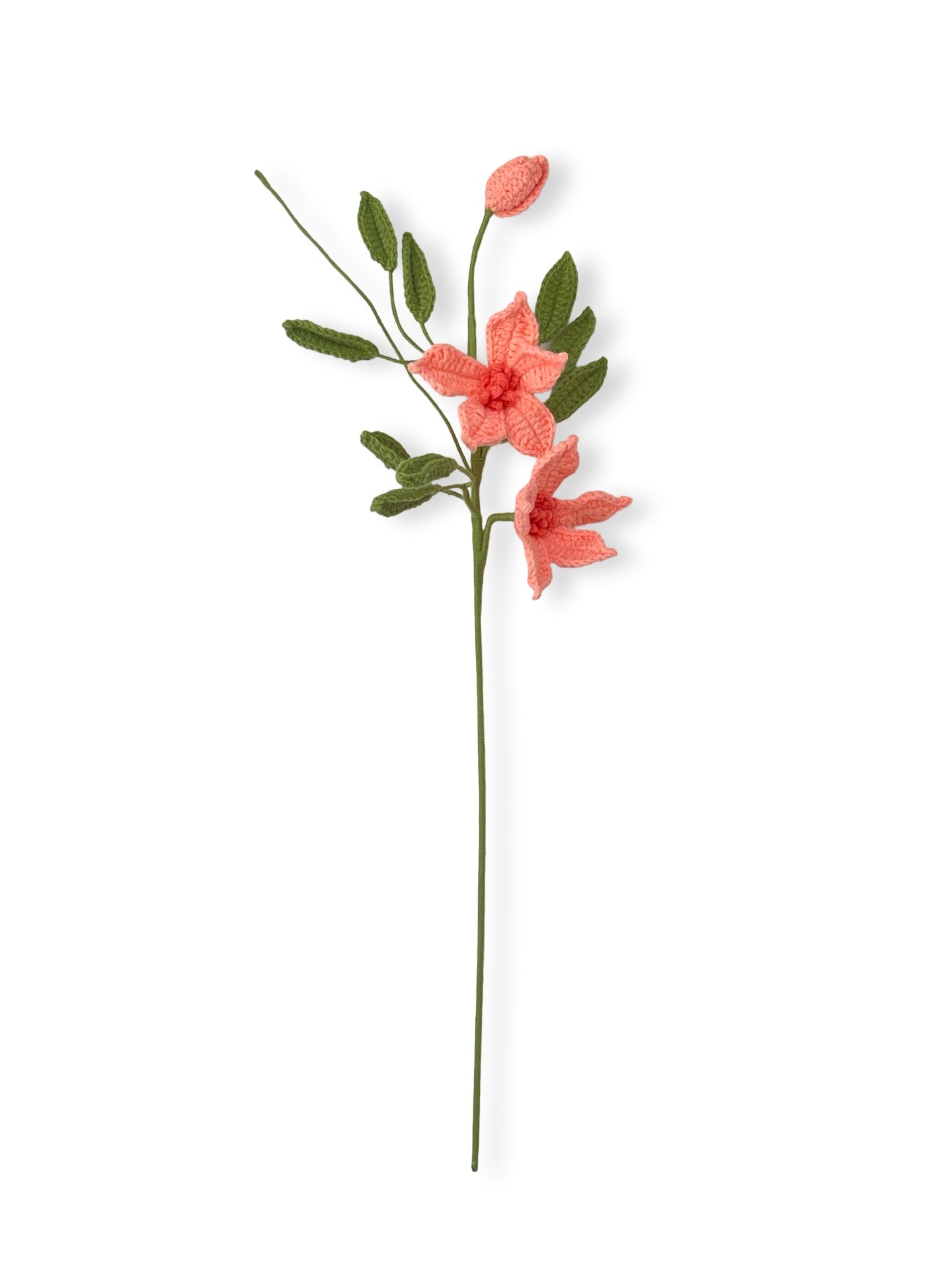 Crocheted Clematis - Light & Coral Pink