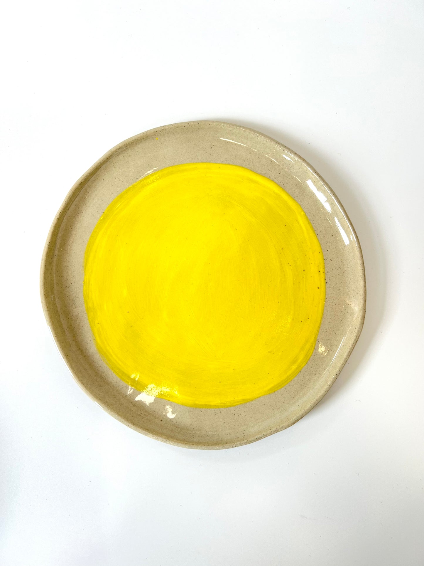 Handmade Ceramic Round Plate - Yellow