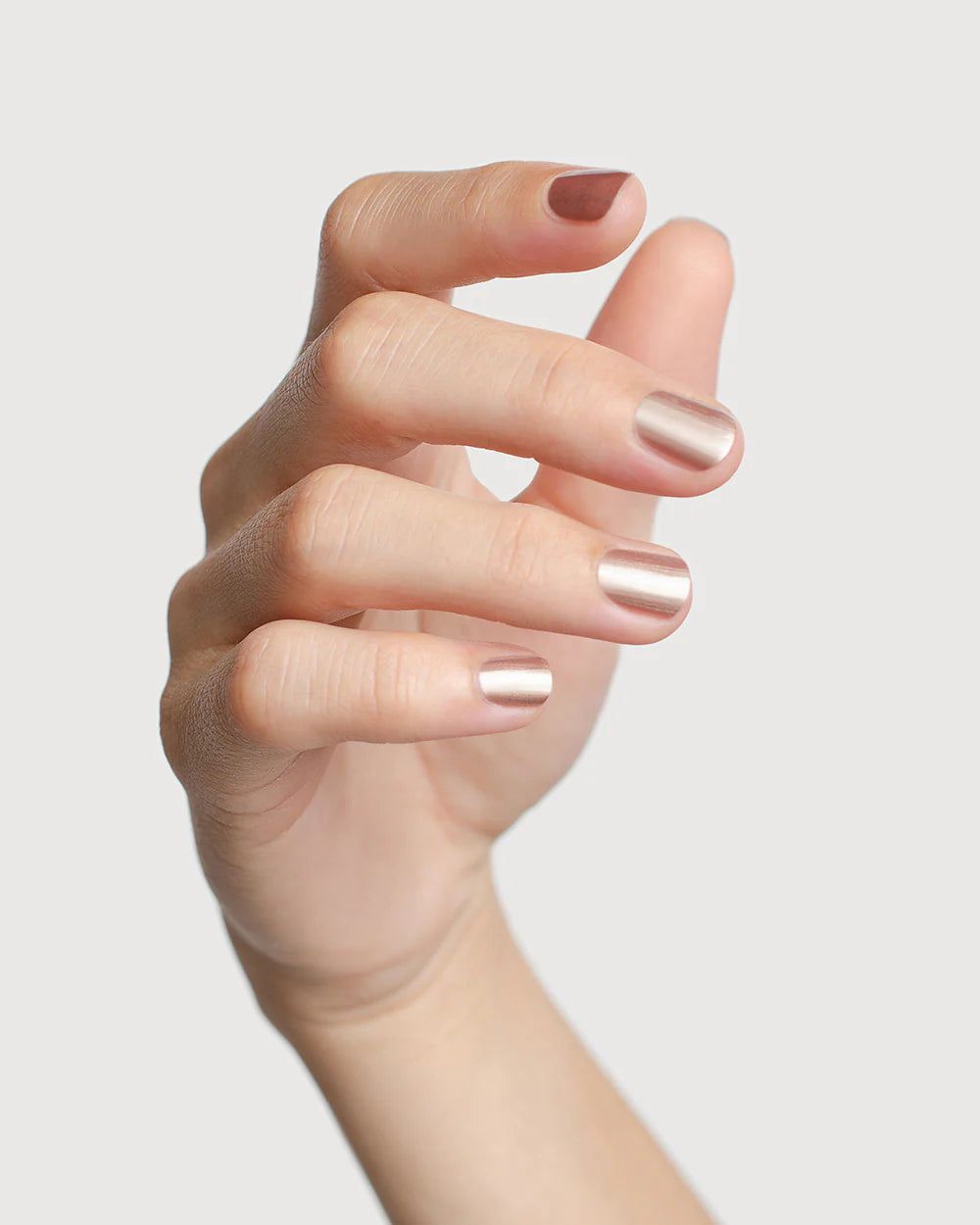"Gaia" Rose Brown with Silver Satin Glaze Nail Polish - 10ml