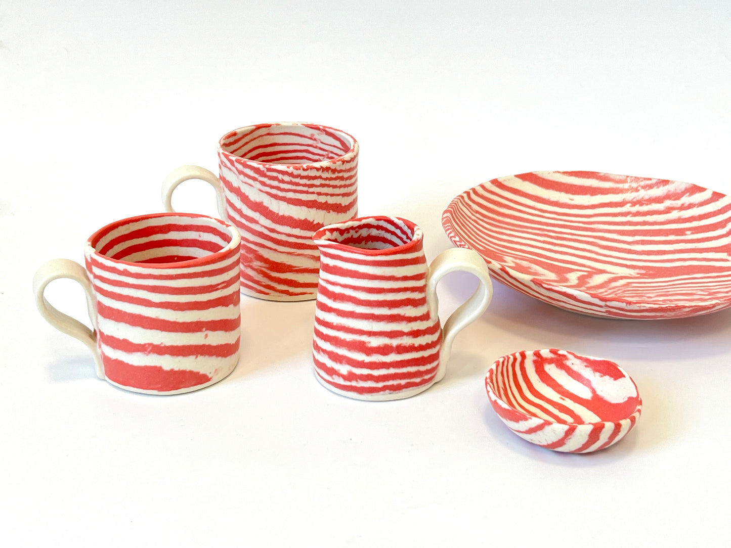 Ceramic Nerikomi Jug - Small - Red