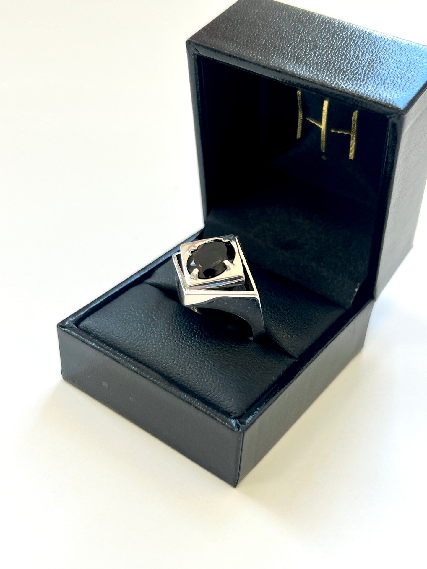 Diamond Void Cocktail Ring with Smoky Quartz, Size P 1/2