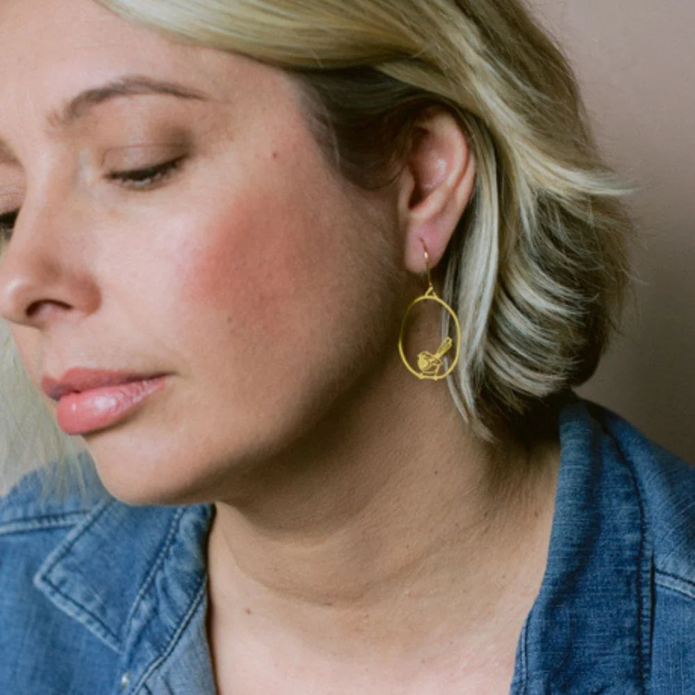 Fantail Earrings in Gold