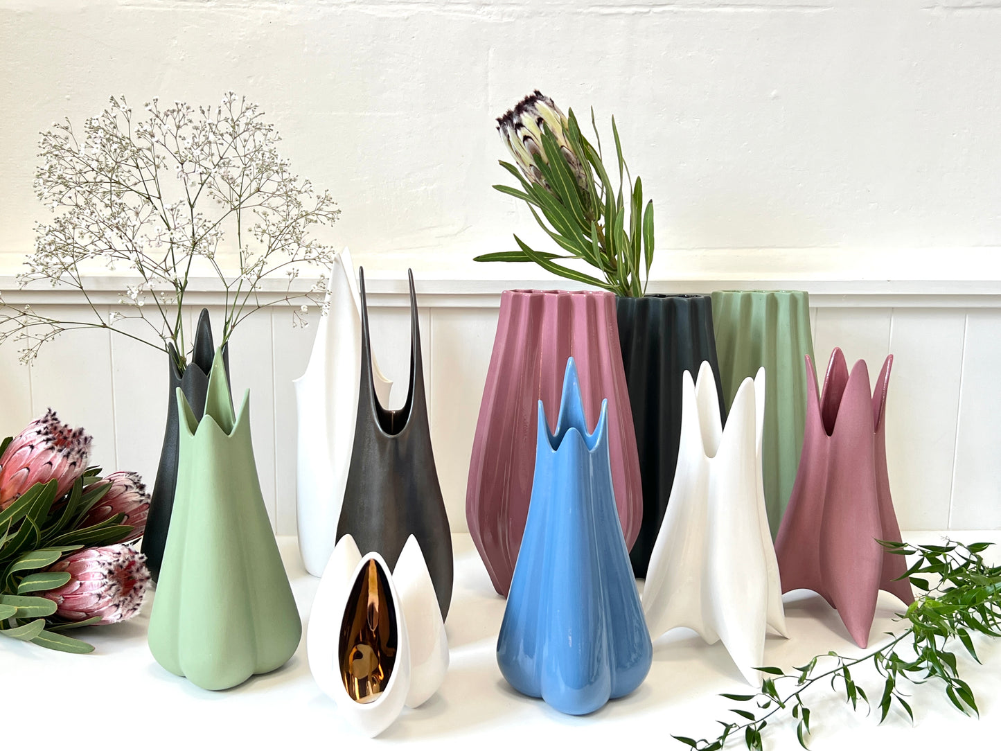 Fluted Vase - Glossy Sangria