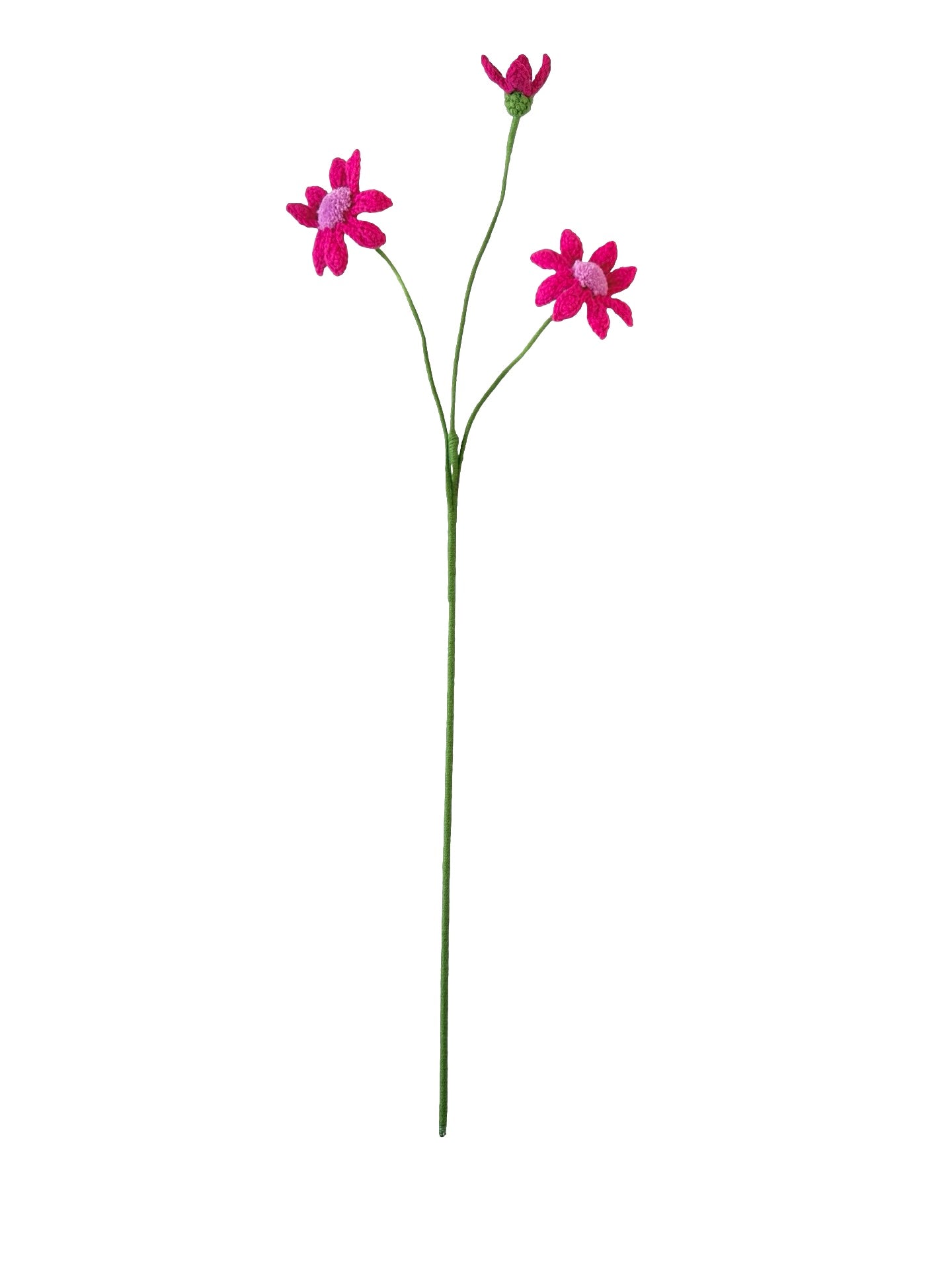 Crocheted Blue Eyed Daisy - Hot Pink