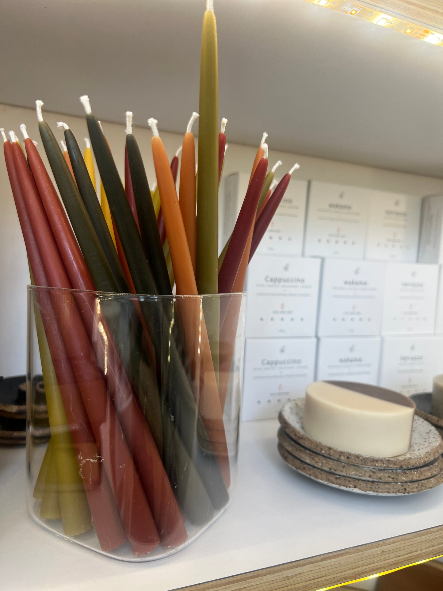 Mini Beeswax Taper Candle - Dark Green (G)