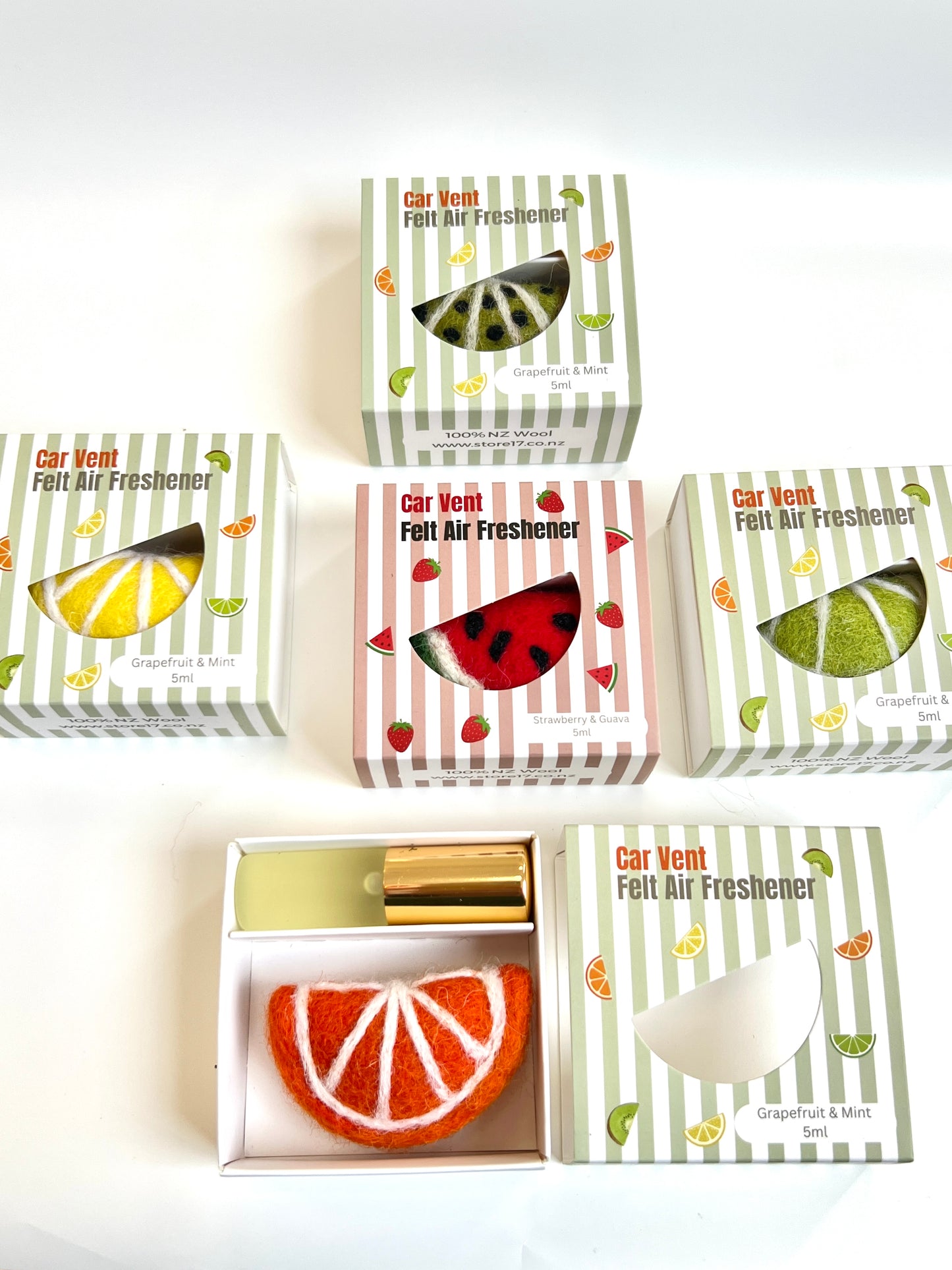 Kiwifruit Car Freshener Set - Grapefruit & Mint scent