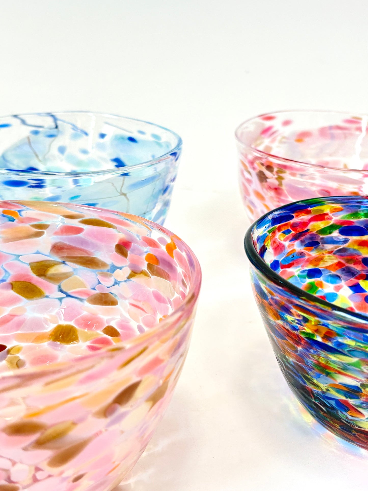 Handblown Glass Lolly Bowl - Blue Shard