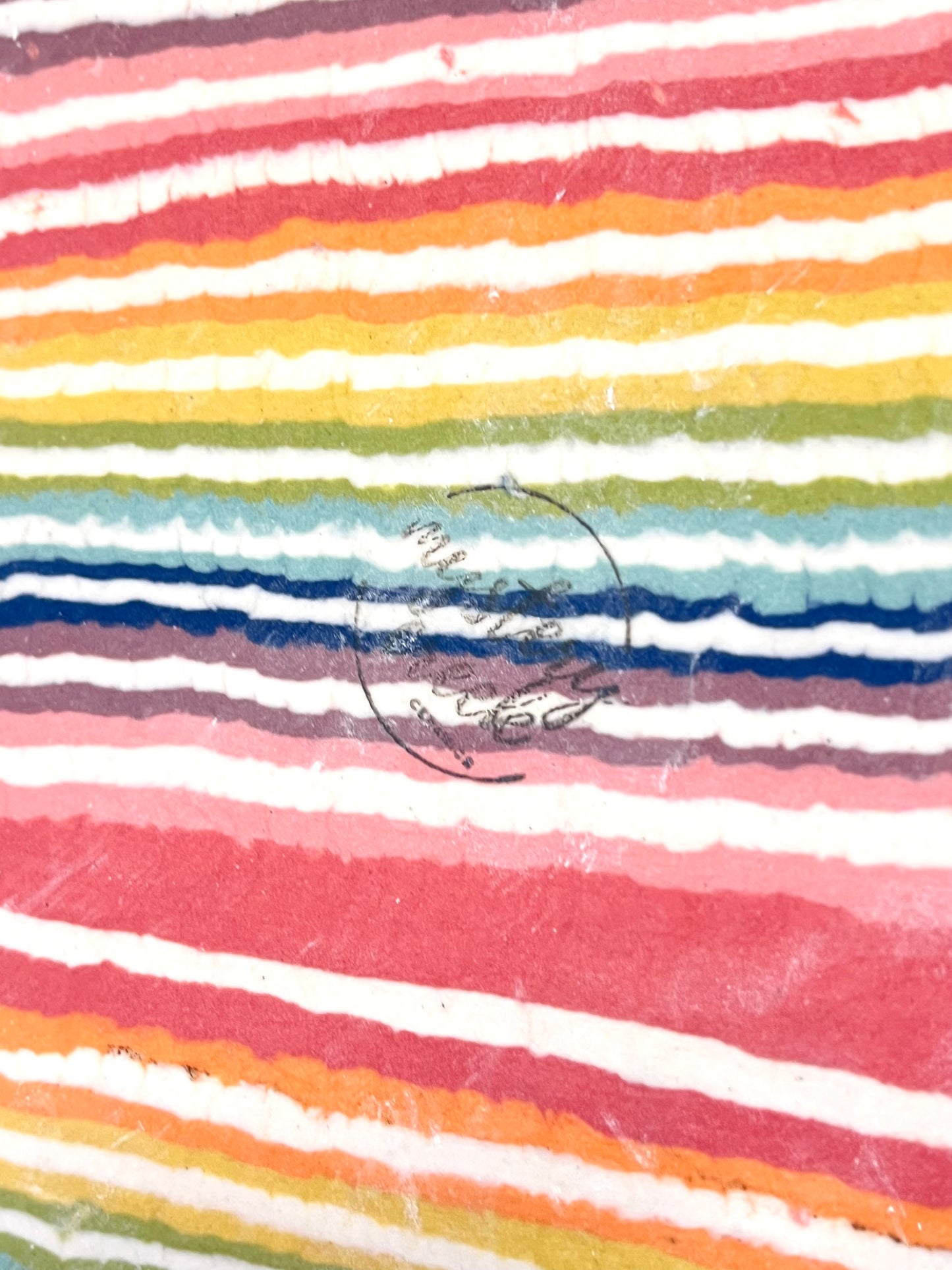 Ceramic Nerikomi Statement Dish - Rainbow Stripes