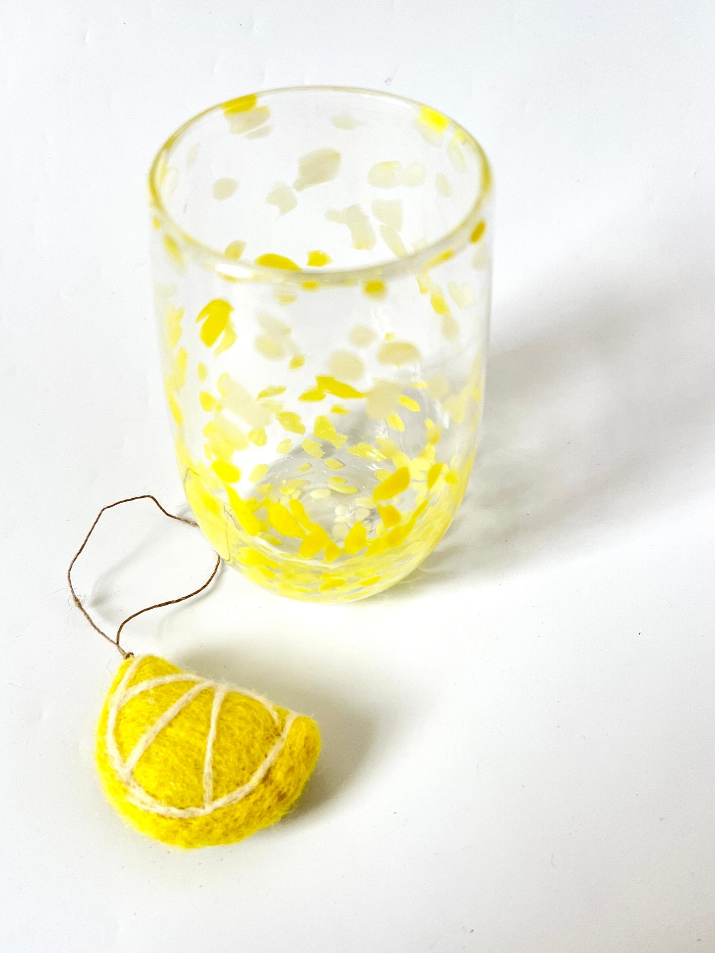 Lemon Slice Felted Wool hanging Ornament