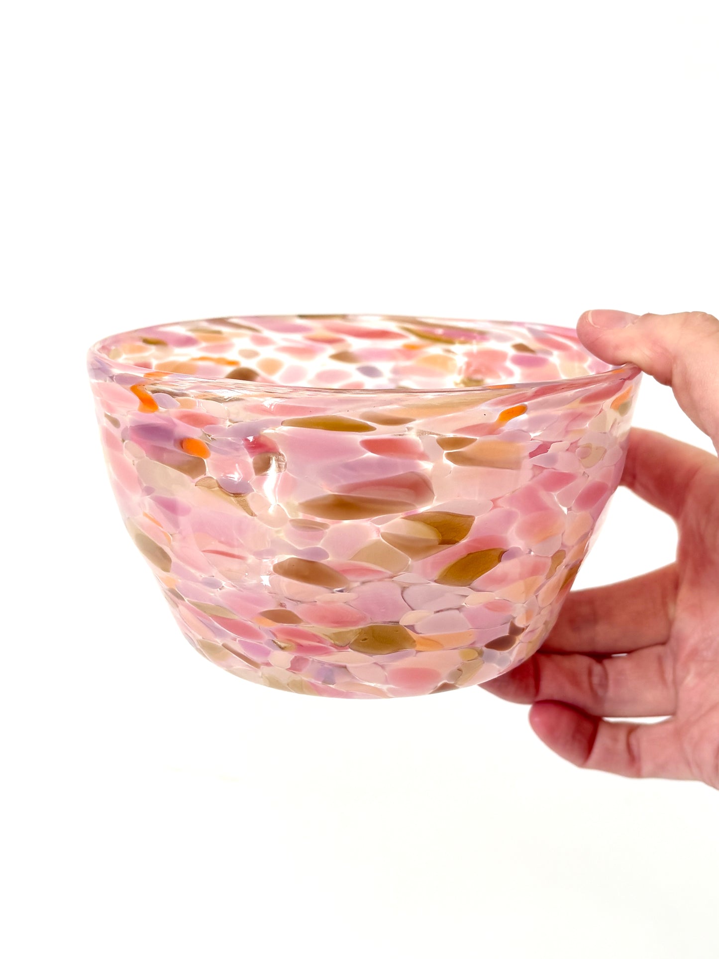 Handblown Glass Lolly Bowl - Coral