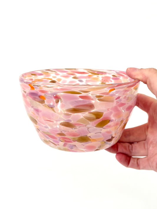 Handblown Glass Lolly Bowl - Coral