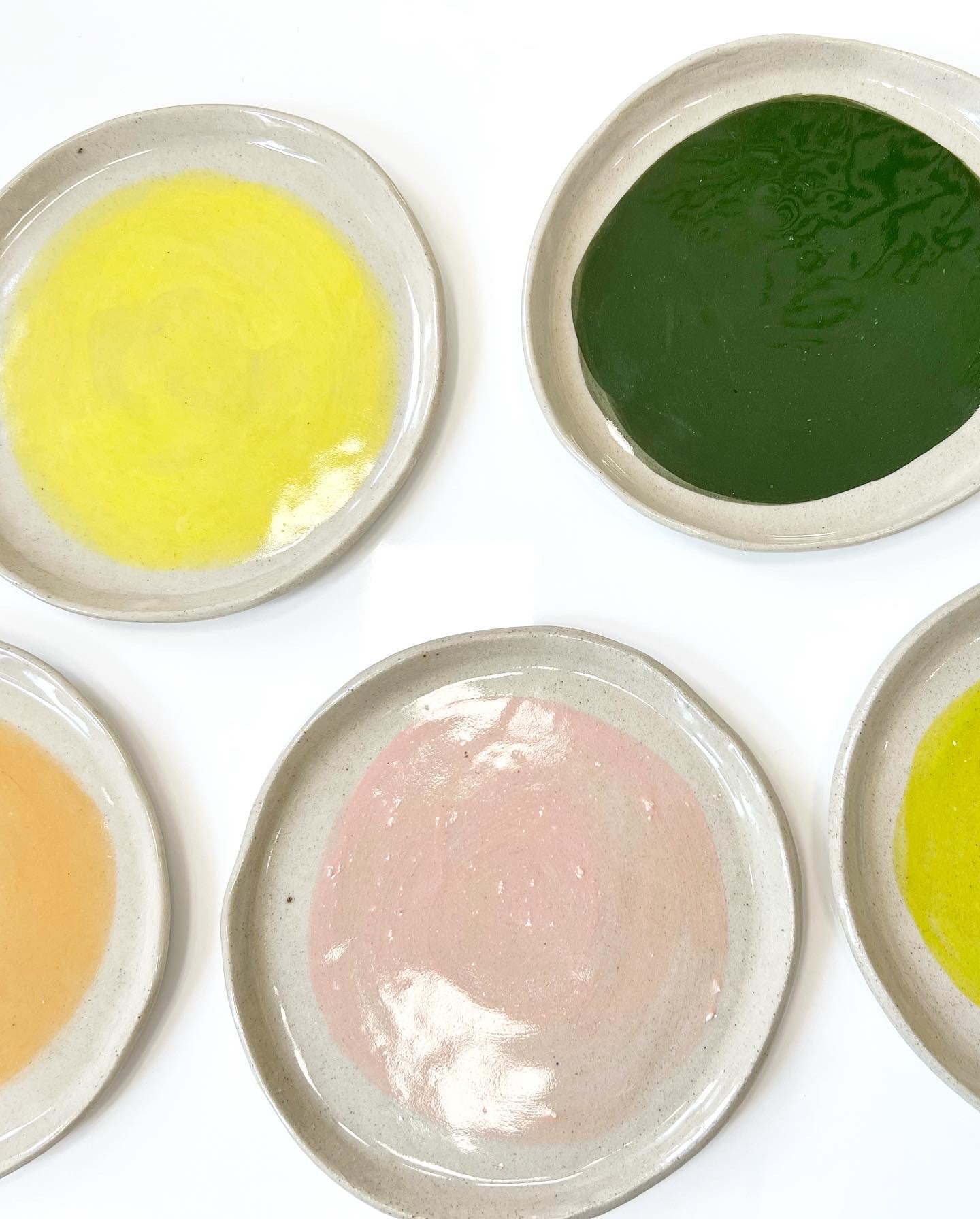 Handmade Ceramic Round Plate - Yellow