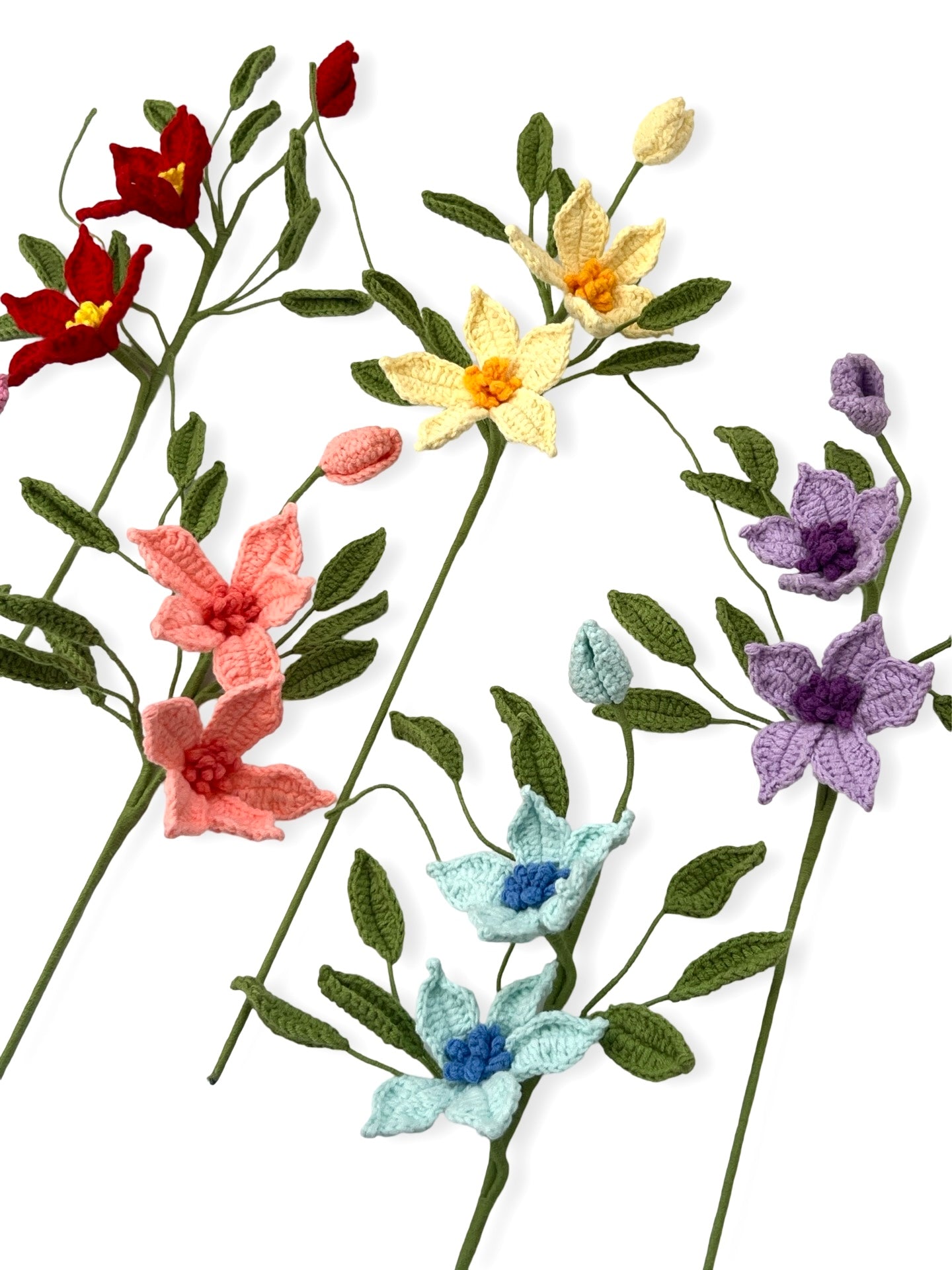 Crocheted Clematis - Blue