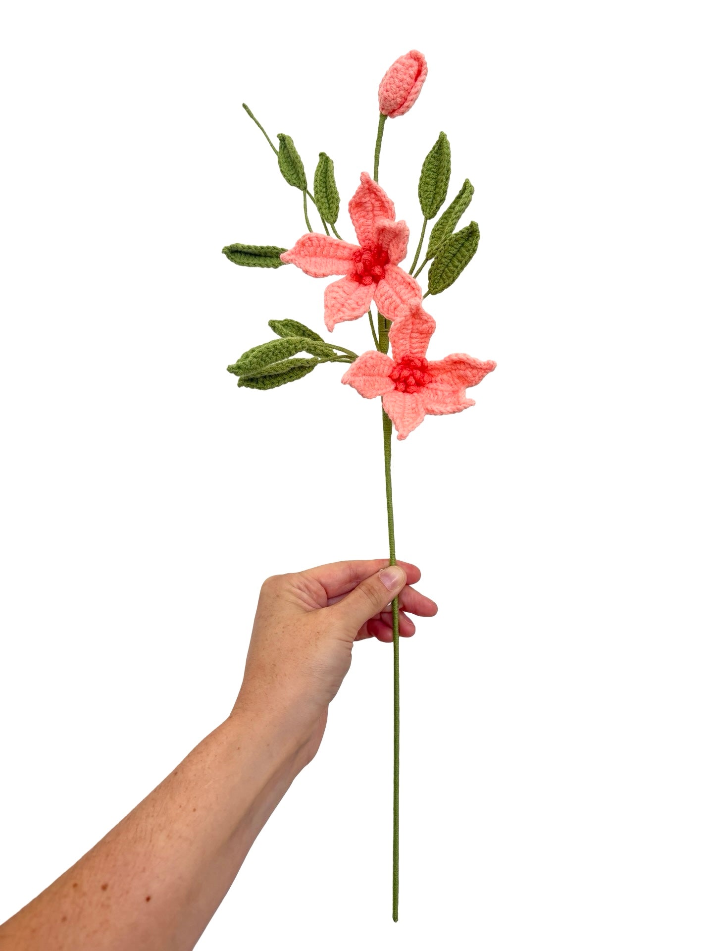 Crocheted Clematis - Light & Coral Pink