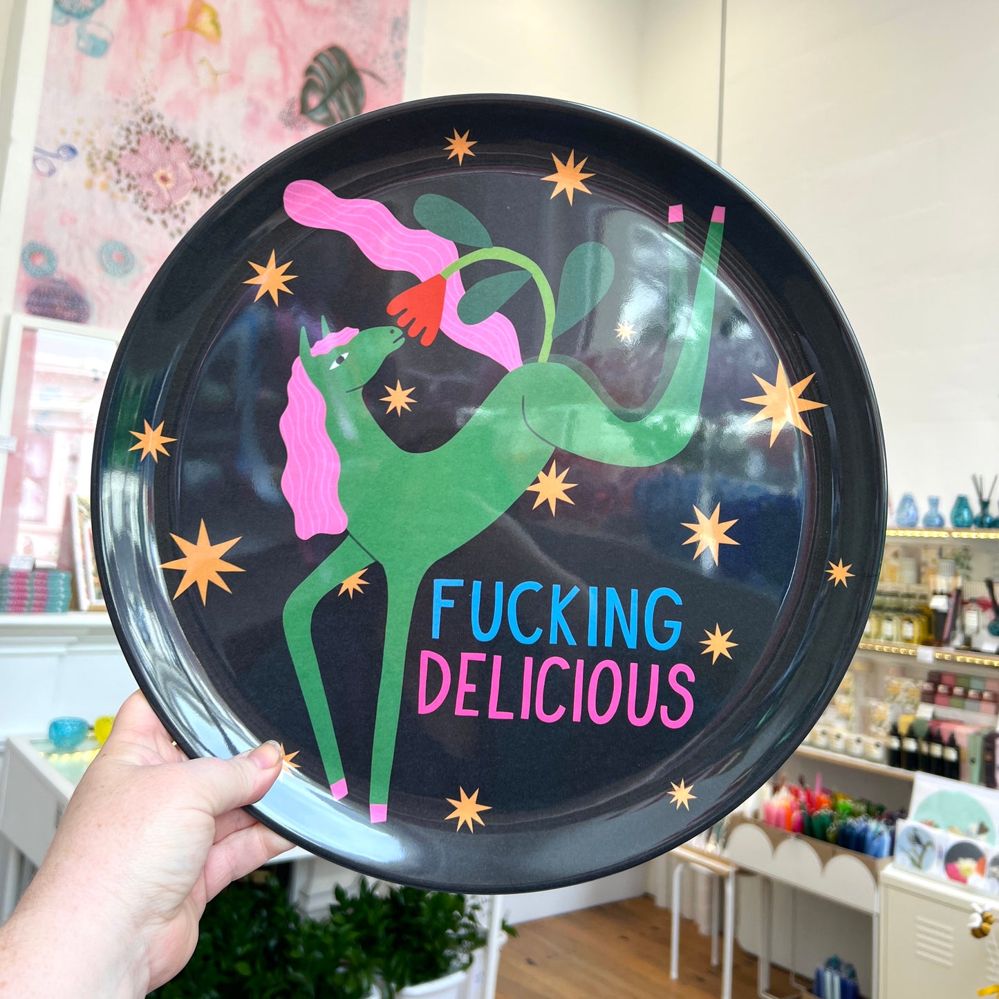 "Fucking Delicious" Large Melamine Tray by Studio Soph