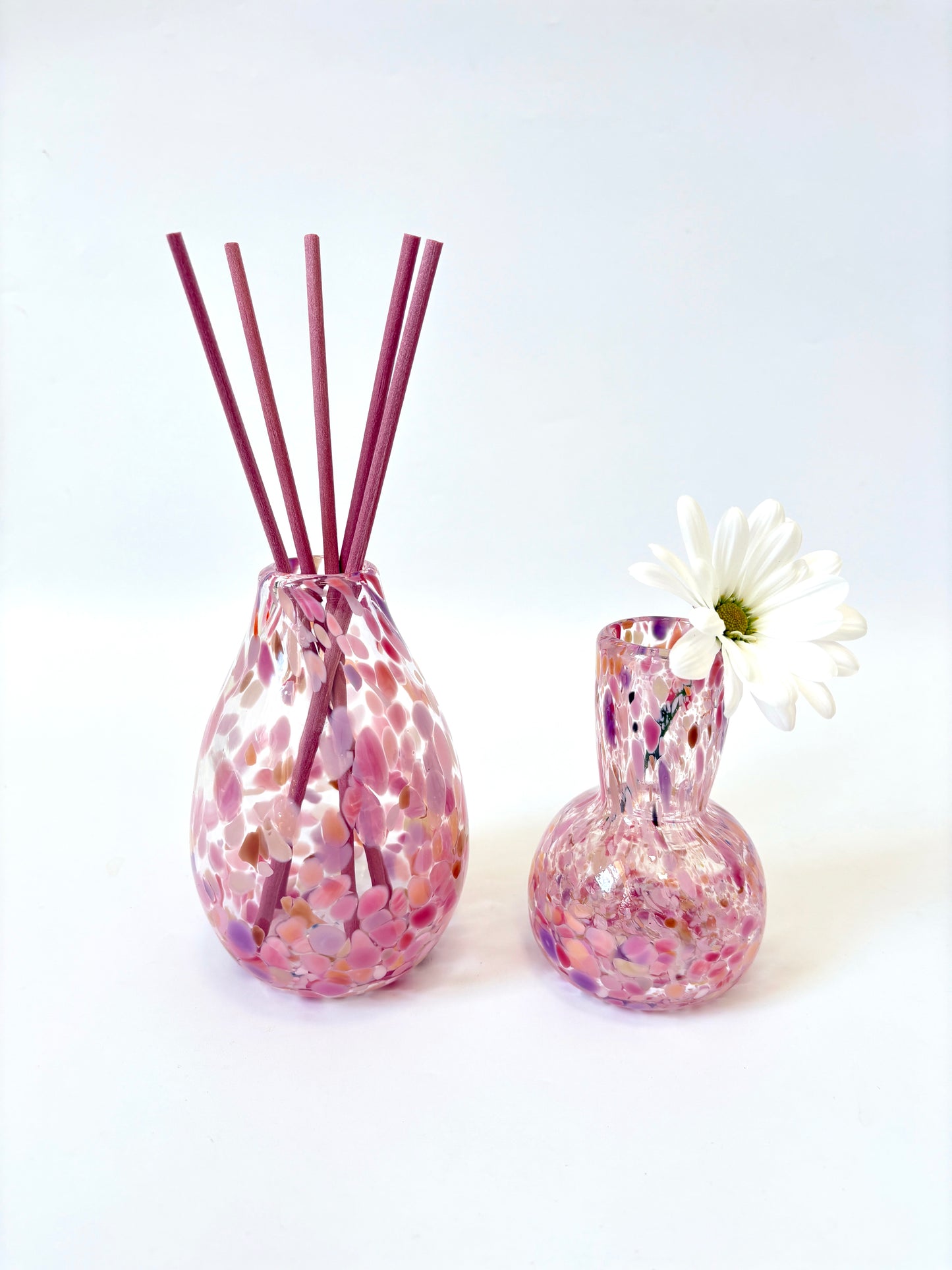 Handblown Glass Diffuser Vase - Coral