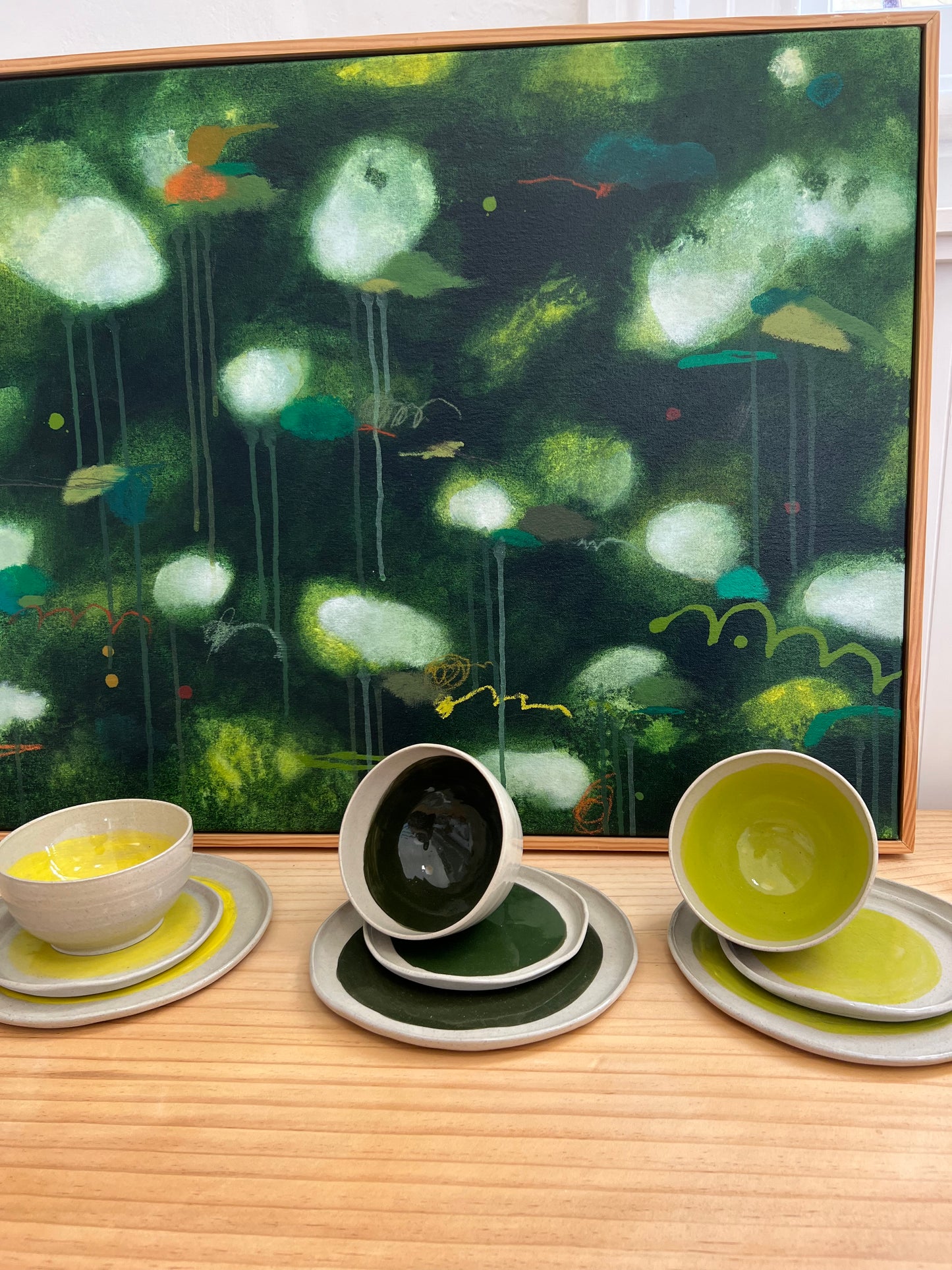 Handmade Ceramic Round Plate - Yellow