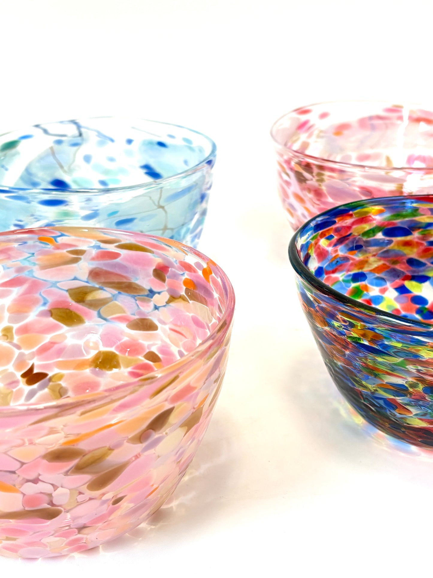 Handblown Glass Lolly Bowl - Coral