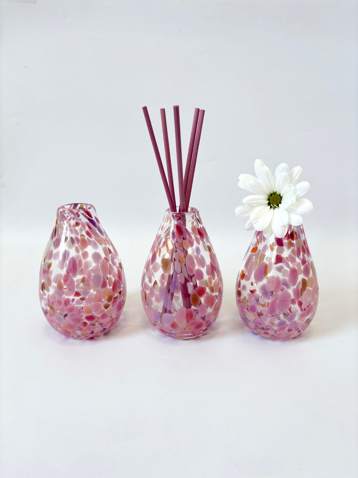 Handblown Glass Diffuser Vase - Coral