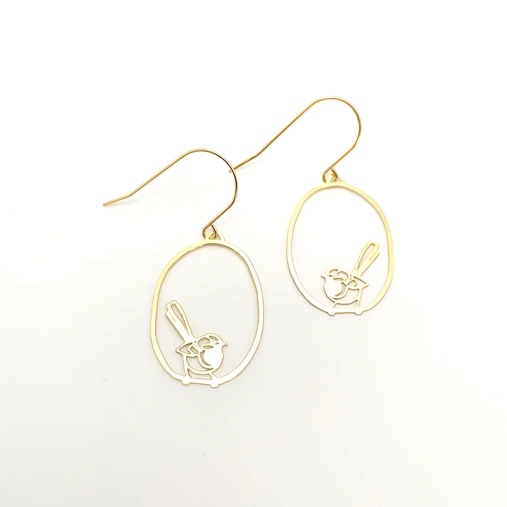 Fantail Earrings in Gold