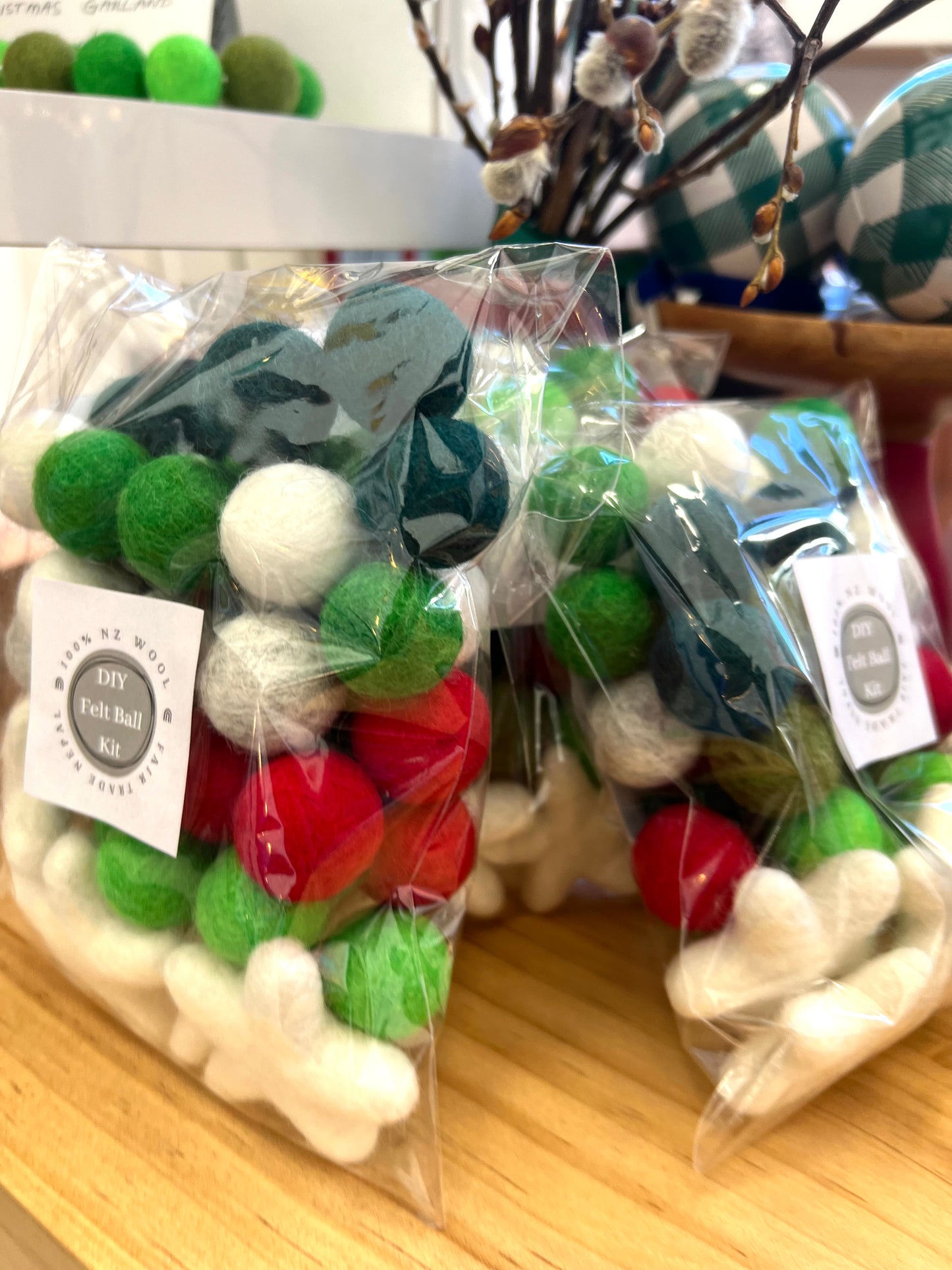 Christmas DIY Pom-Pom Garland Kit - assorted traditional colours Red/Green/White