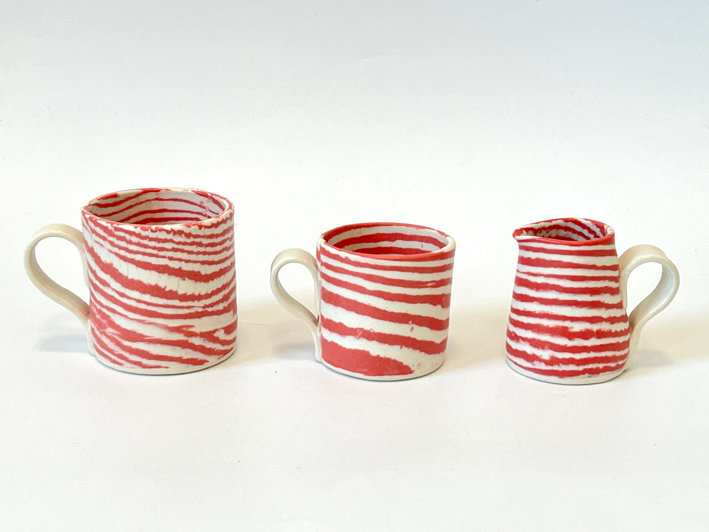 Ceramic Nerikomi Jug - Small - Red