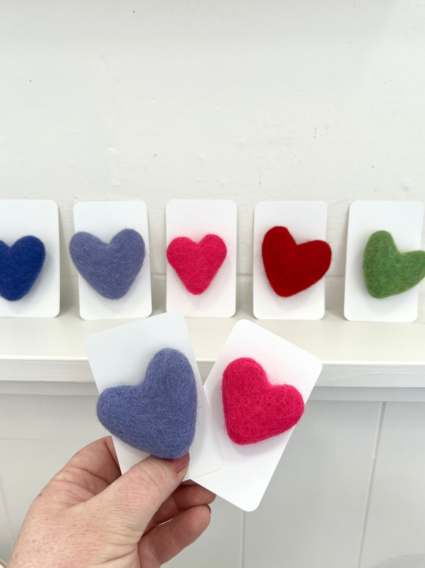 Felted Wool Heart & Star Magnets - Assorted