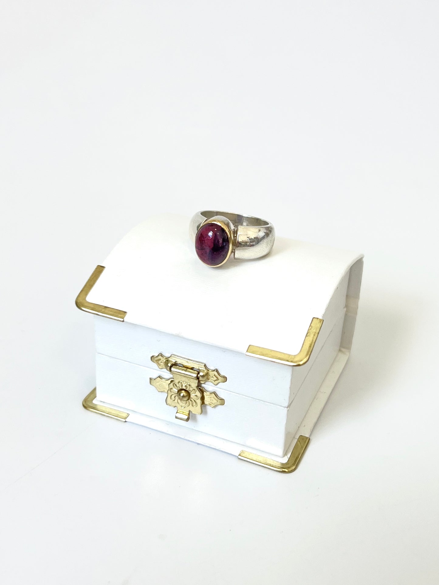 Cabochon Tourmaline in Yellow & Sterling Silver (CI-008)