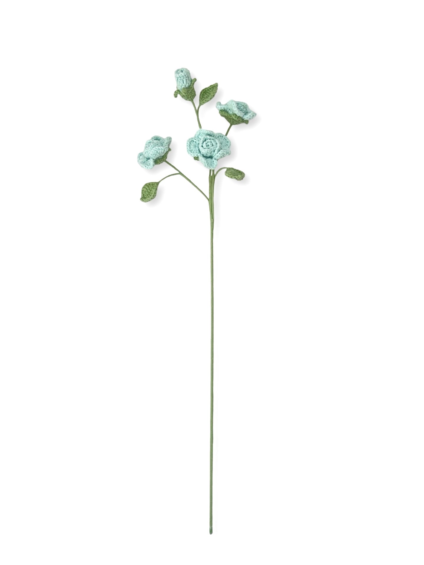 Crocheted Babi Roses - Tiffany Blue