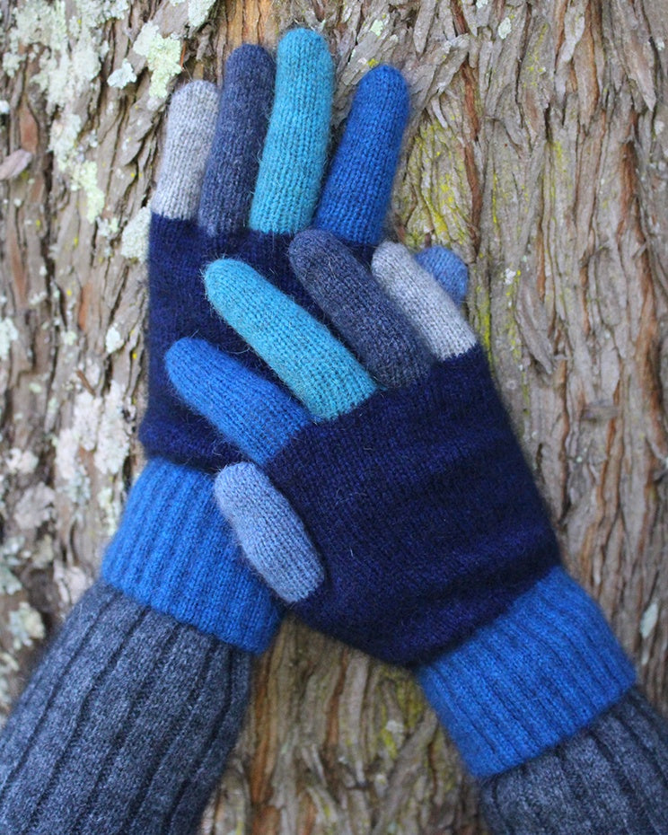 Tempo Possum Merino Gloves - Blue