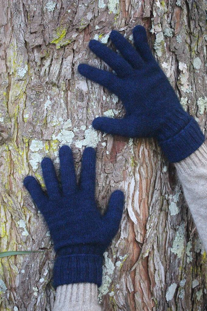 Possum Merino Turn Back Gloves - Midnight Blue