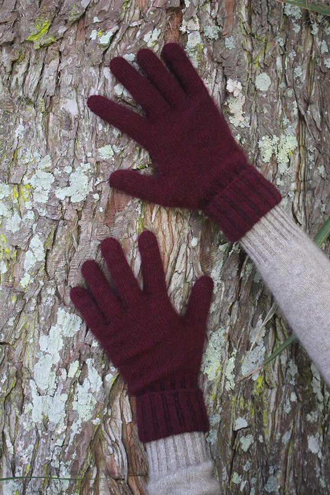 Possum Merino Turn Back Gloves - Pinot