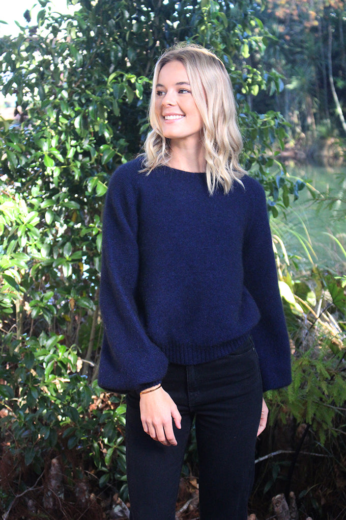 Cirrus Possum Merino Jumper - Midnight Blue