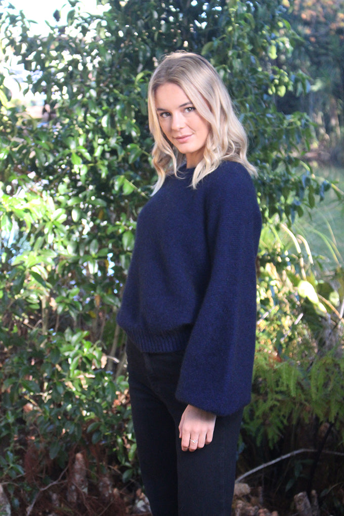 Cirrus Possum Merino Jumper - Midnight Blue