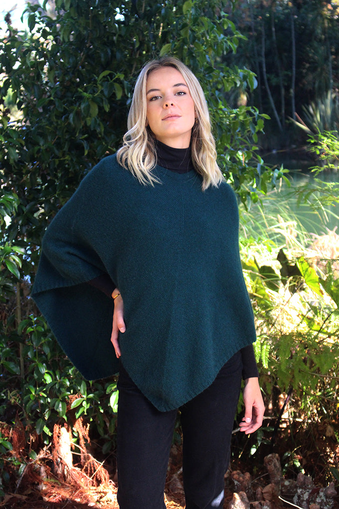 Possum Merino Poncho - Tasman