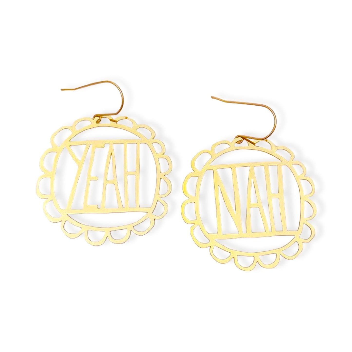 Yeah / Nah Earrings in Gold