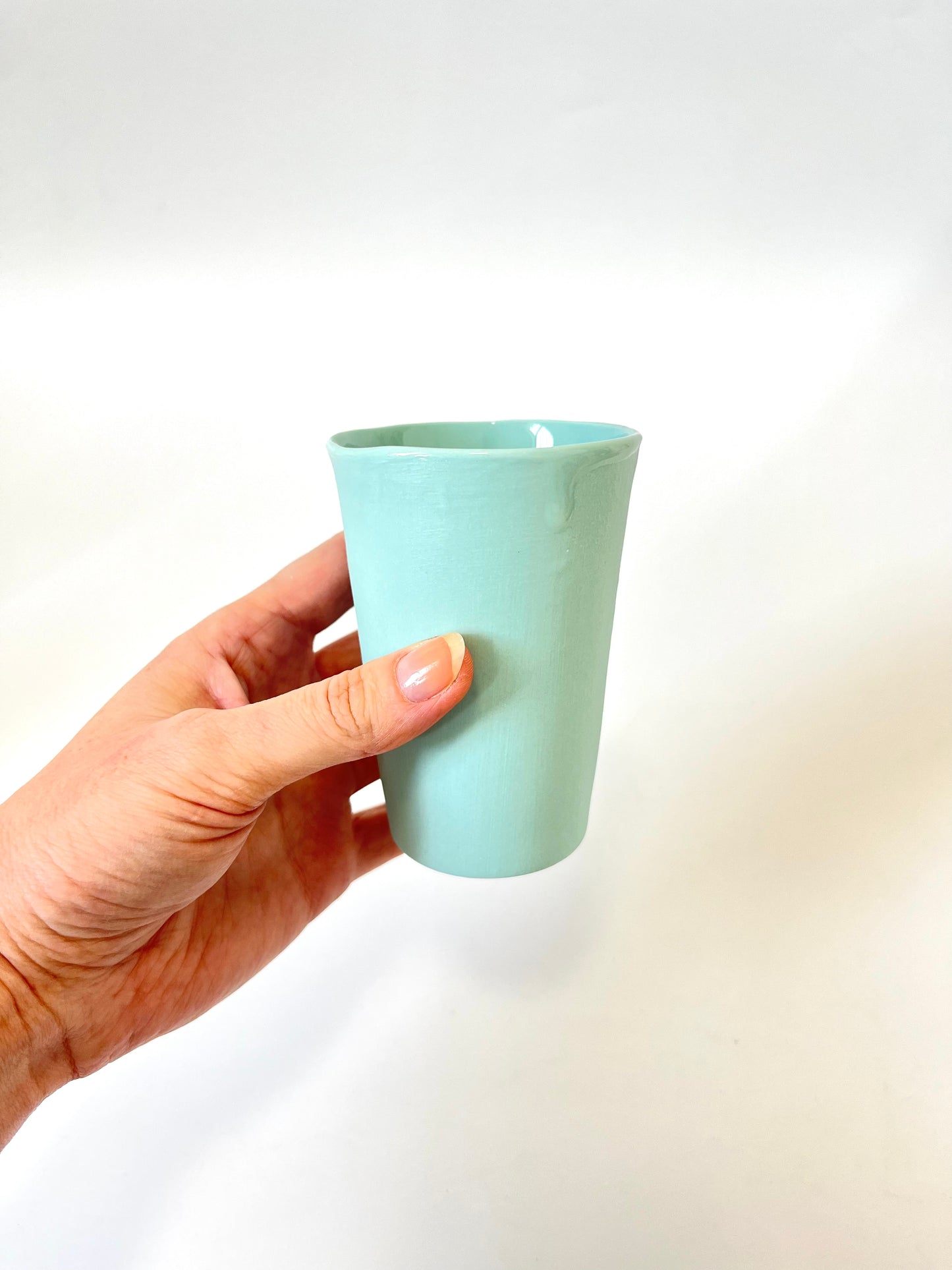 Aqua Vessel - One of a Kind Ceramic - Short 7 x 10cm