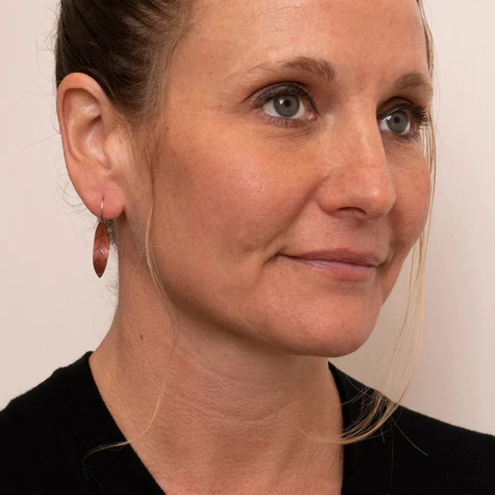 Leaf Earrings in Copper - Small