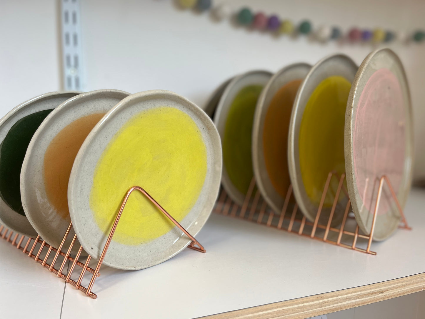 Handmade Ceramic Round Plate - Yellow
