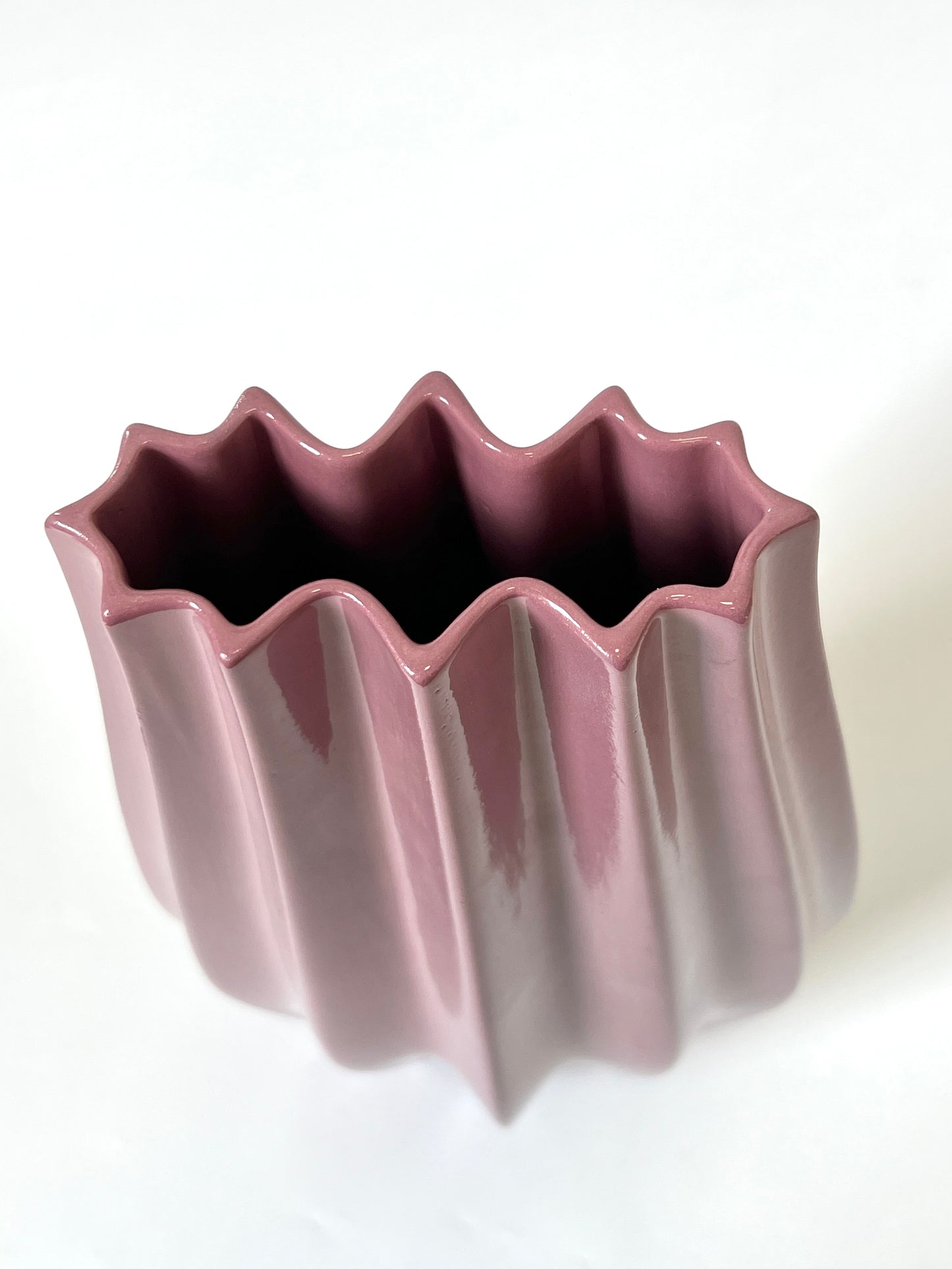 Fluted Vase - Glossy Sangria
